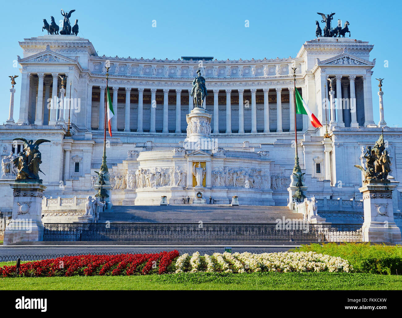 Vittorio Emanuele Monument at sunrise Piazza Venezia Rome Lazio Italy Europe Stock Photo