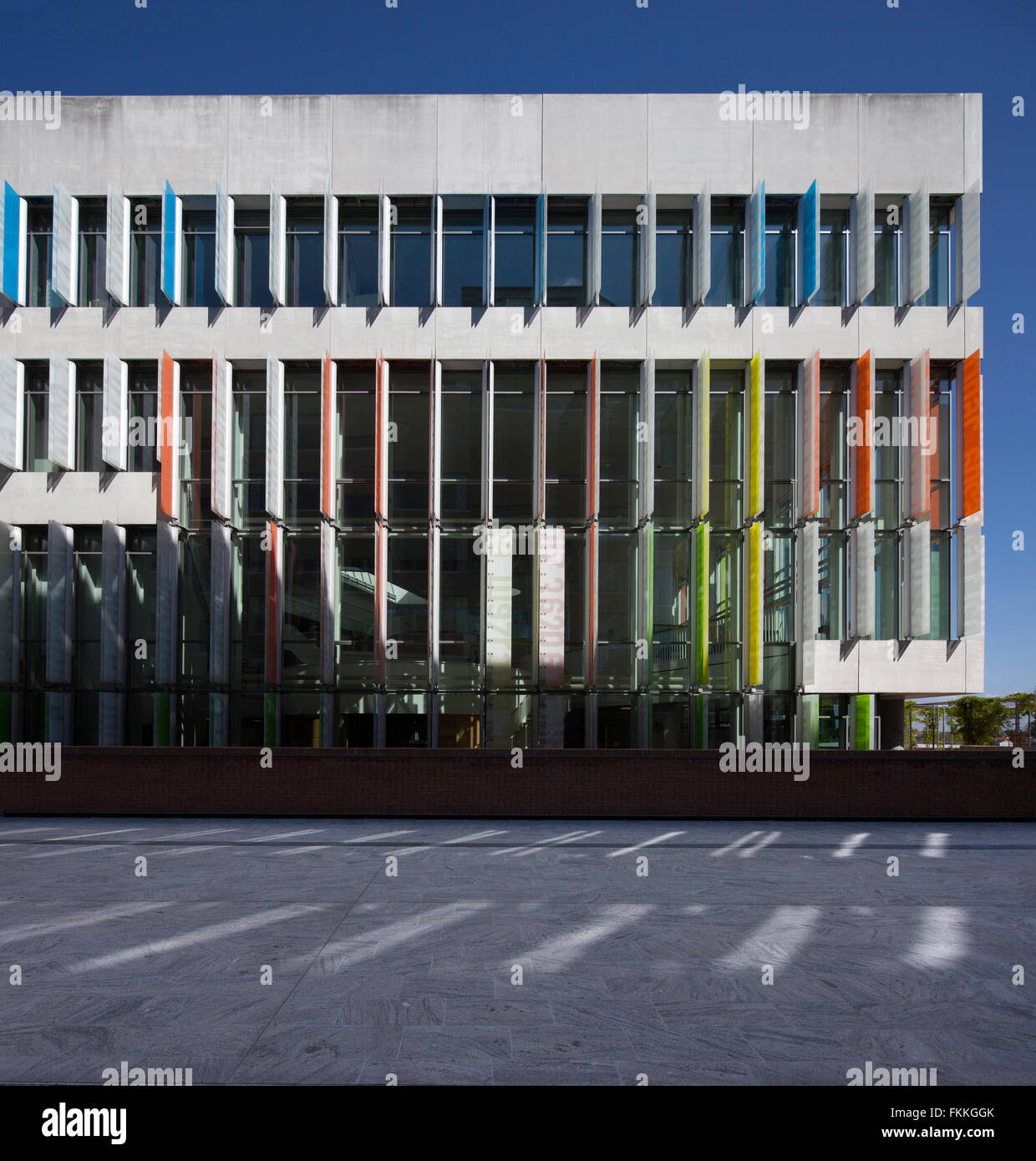 An exterior view of the Orestad College in Copenhagen, a modern building. Stock Photo