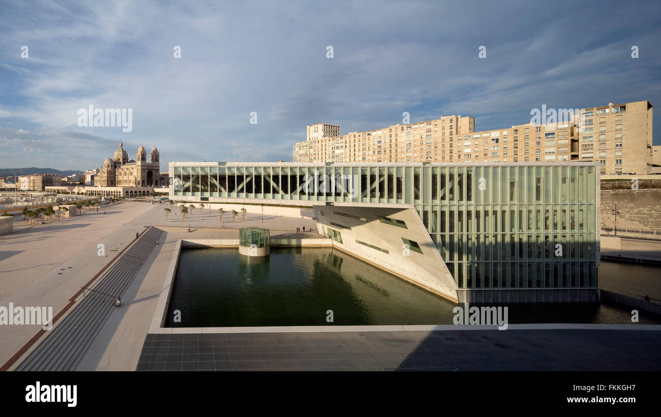 Villa Mediterranee, a 21st century building complex in the heart of the city of Marseille, designed by Stefano Boeri, Gianandrea Barreca, and Giovanni La Varra de Boeri Studio Stock Photo