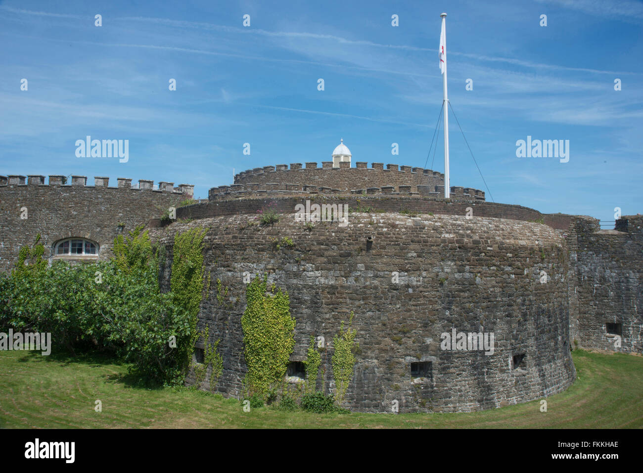A view of Deal Castle, a sunny day at the costal artillery fort. Stock Photo