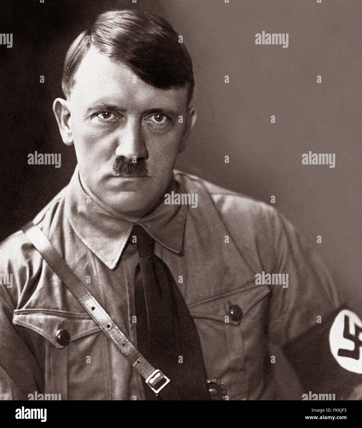 Portrait of Adolf HITLER German wartime leader. New scan from the archives of Press Portrait Service - formerly Press Portrait Bureau. Stock Photo
