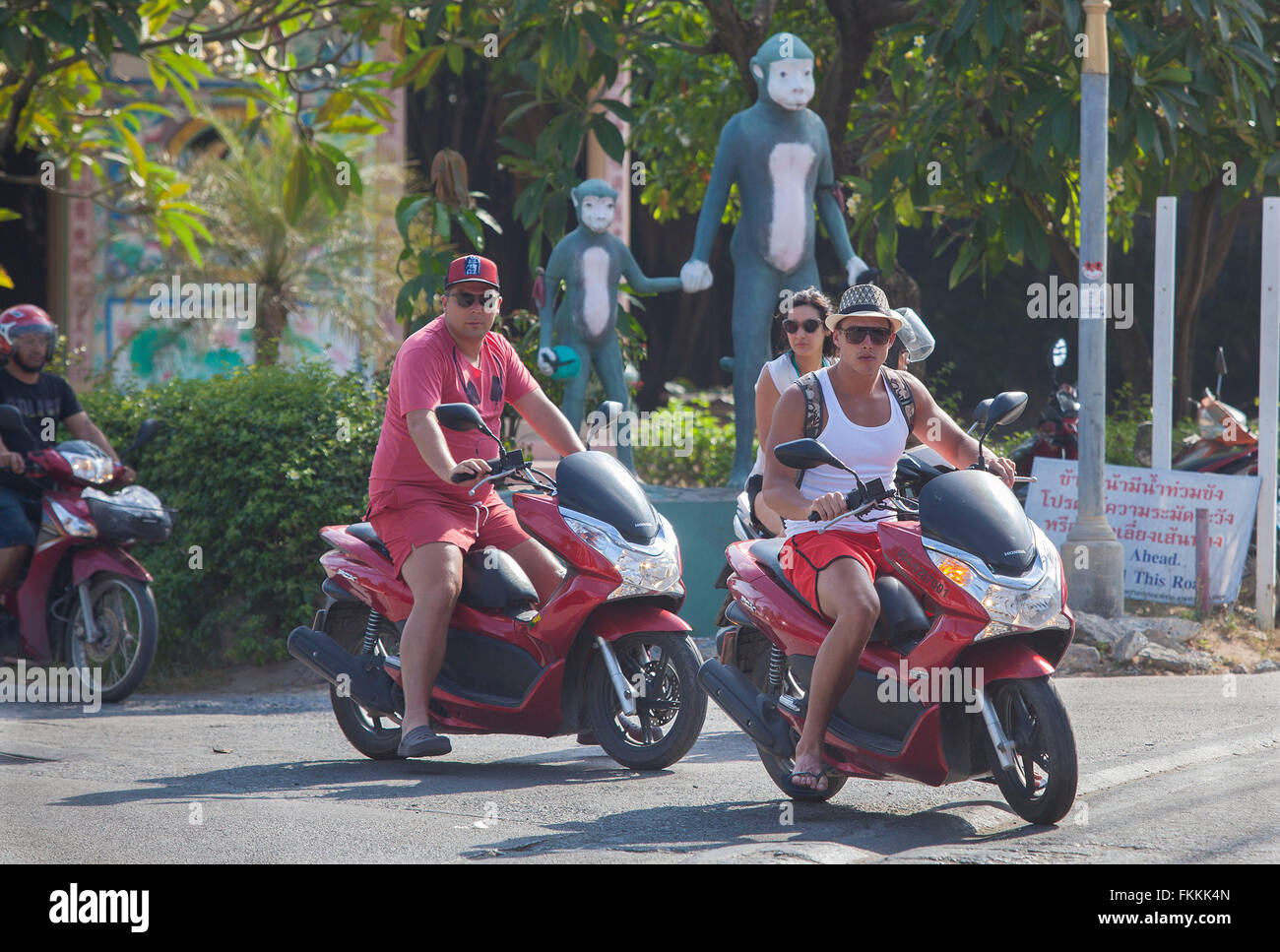 Holidaymakers on scooters,Koh Samui,Thailand Stock Photo Alamy