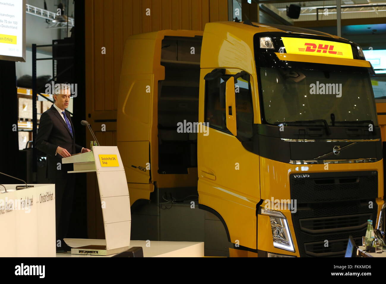 Troisdorf, Germany. 9th March, 2016. Deutsche Post DHL Group, annual news conference, Troisdorf, Germany:  CEO Frank Appel. Credit:  Juergen Schwarz/Alamy Live News Stock Photo