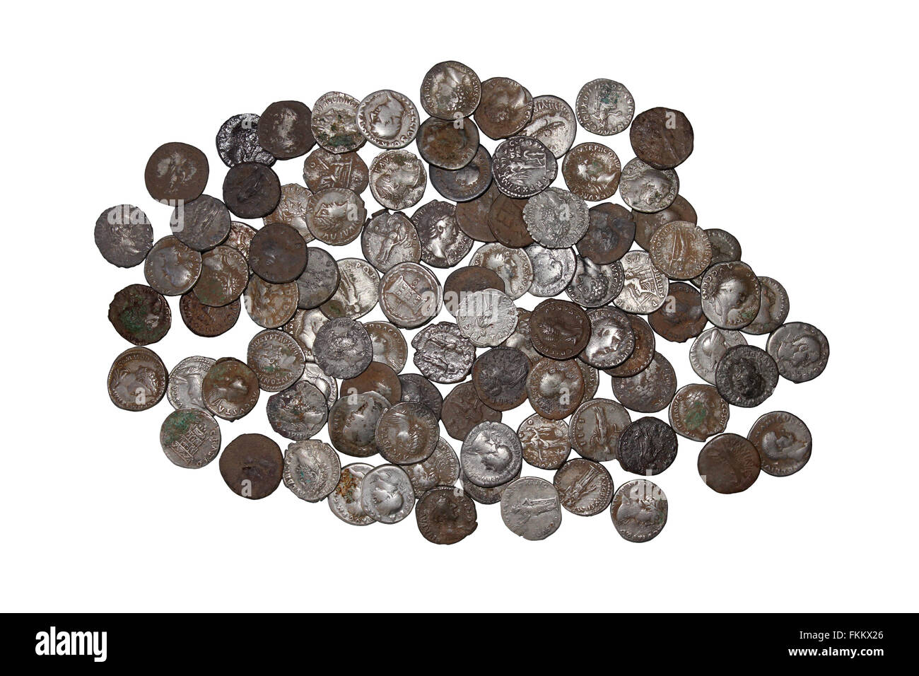 Knutsford Hoard Of Silver 'denarii' coins Stock Photo