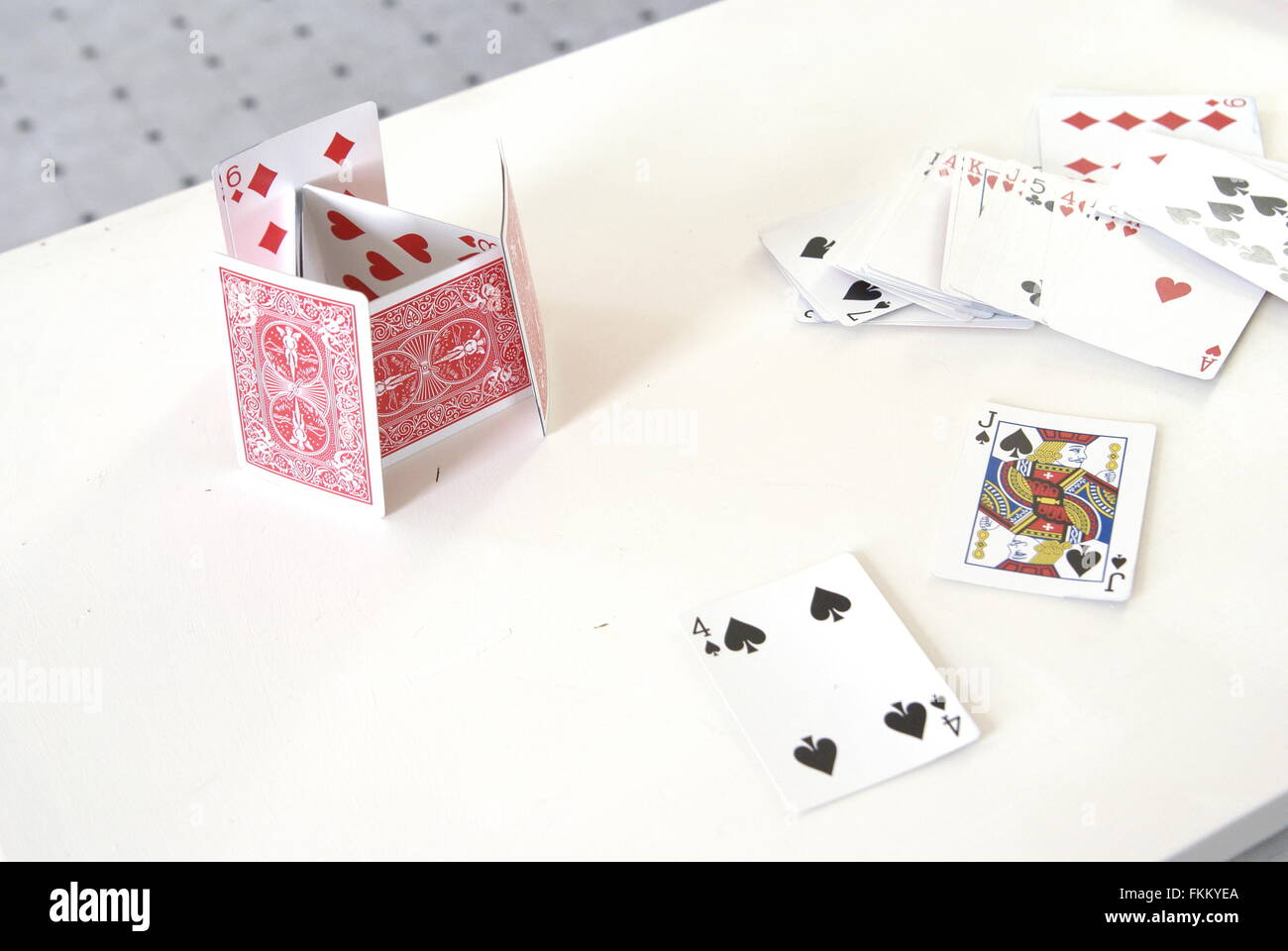 images Building A House Of Cards Activity https www alamy com stock photo building a house of cards simple home activities games and fun 98168962 html