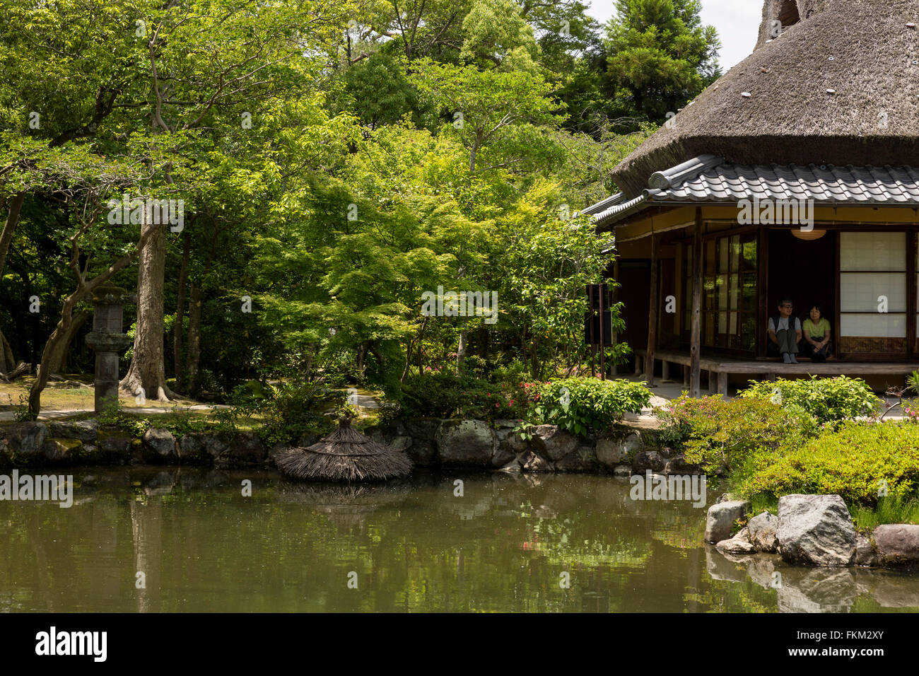 Hyoshintei tea house, Isuien Garden, Nara, Nara Prefecture, Kansai region of Japan. Stock Photo