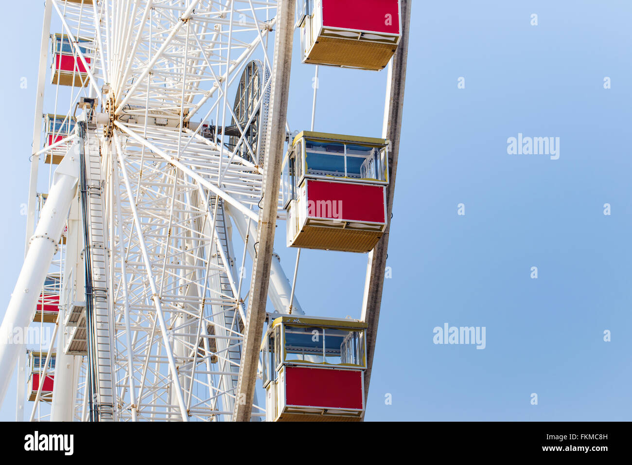 Ferris wheel on blue sky, detail Stock Photo