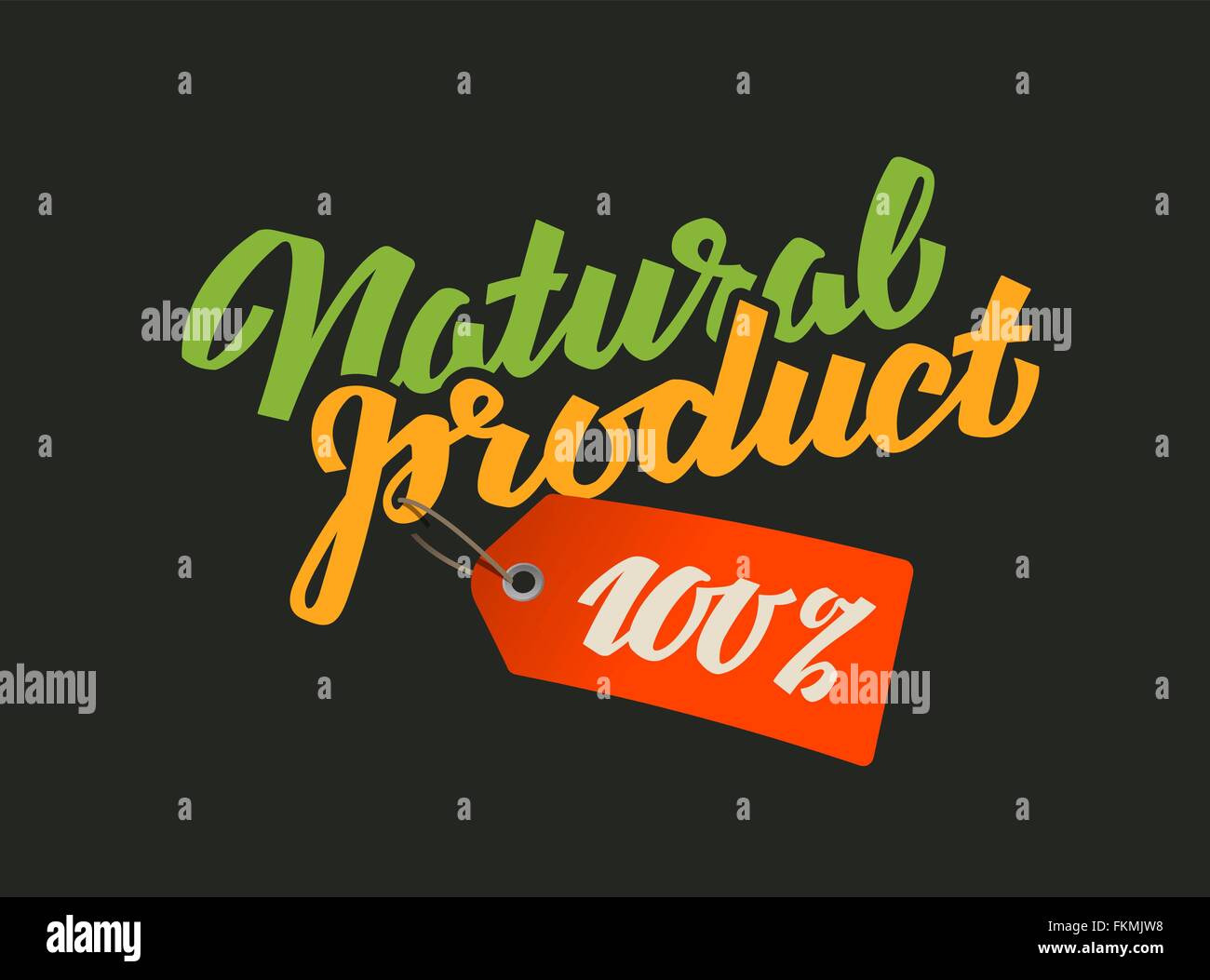 calligraphic inscription natural product. vector illustration Stock Vector