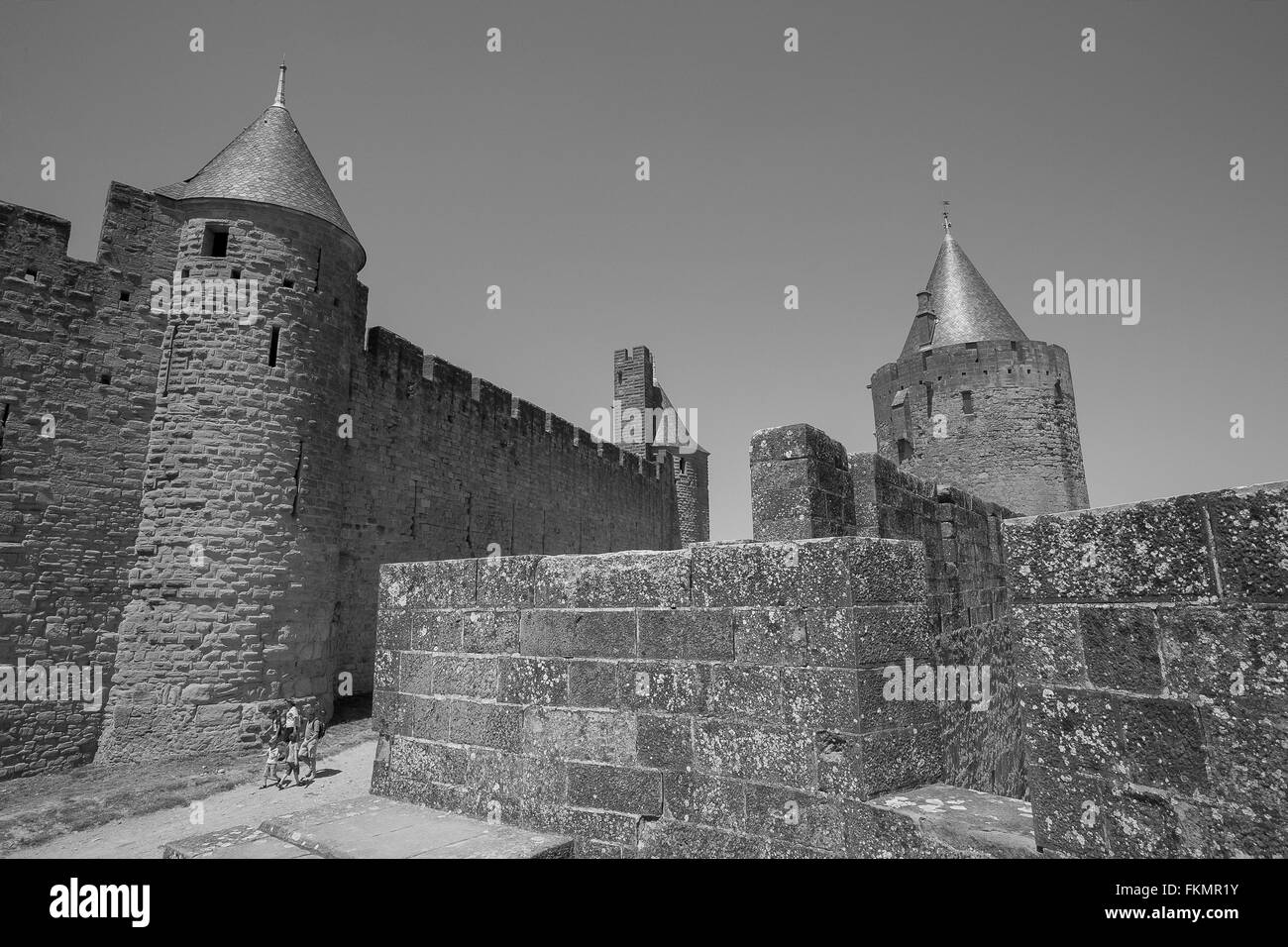 France gate ramparts city walls Black and White Stock Photos & Images ...