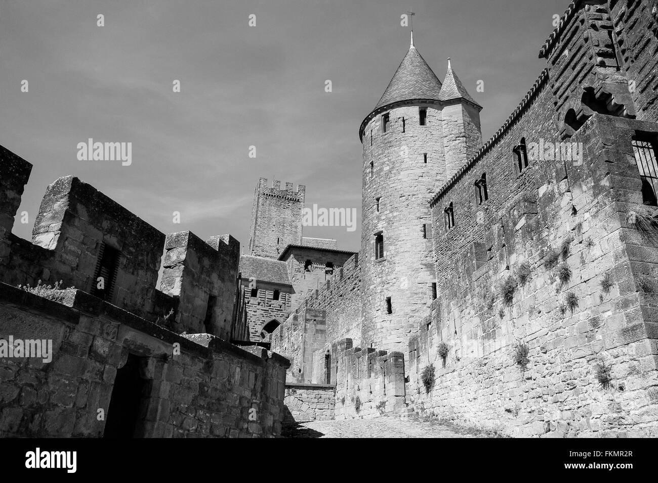 Medieval walled sightseeing Black and White Stock Photos & Images - Alamy