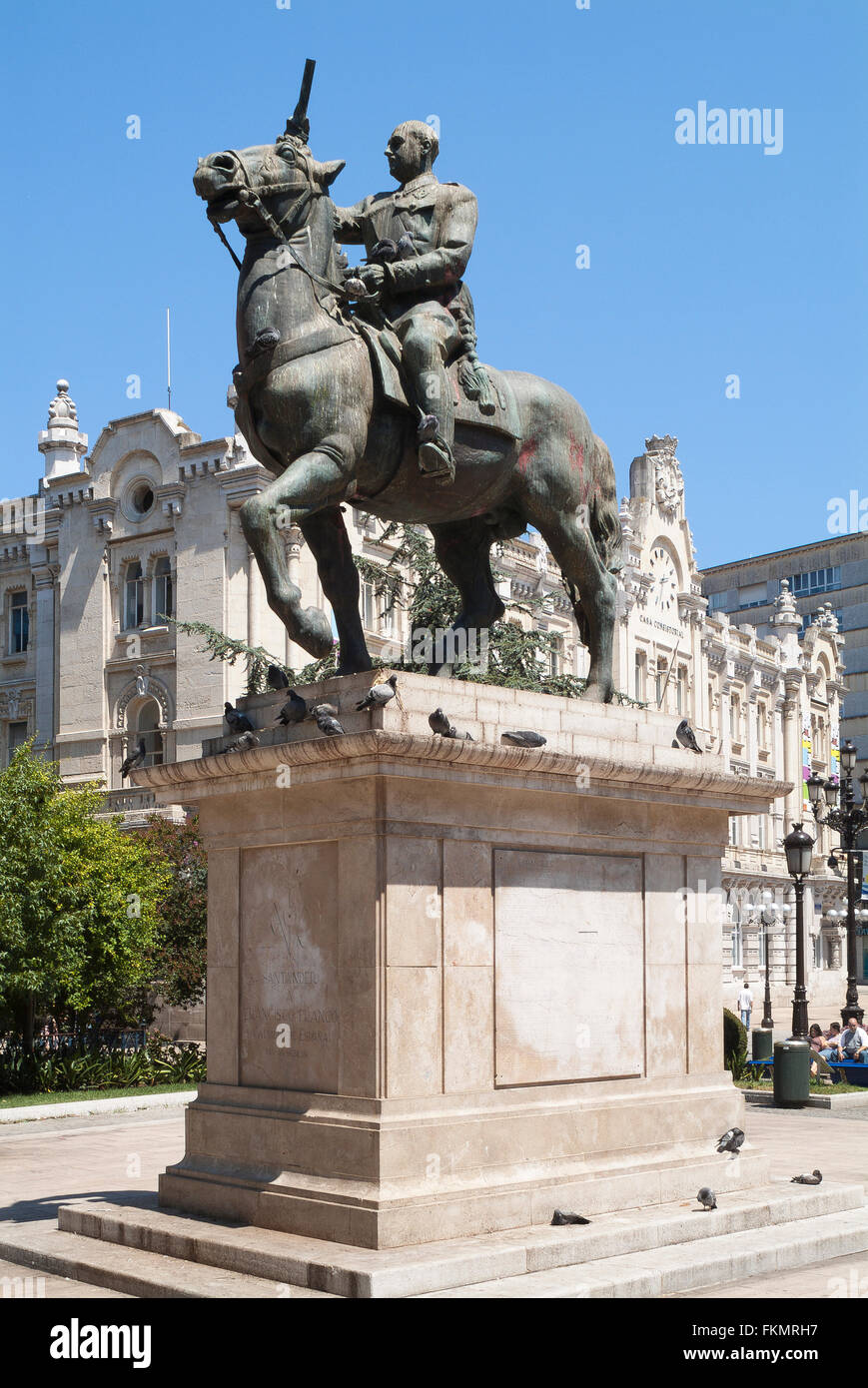 Equestrian statue of Francisco Franco, Spanish dictator from 1936 to 1975, monument removed in