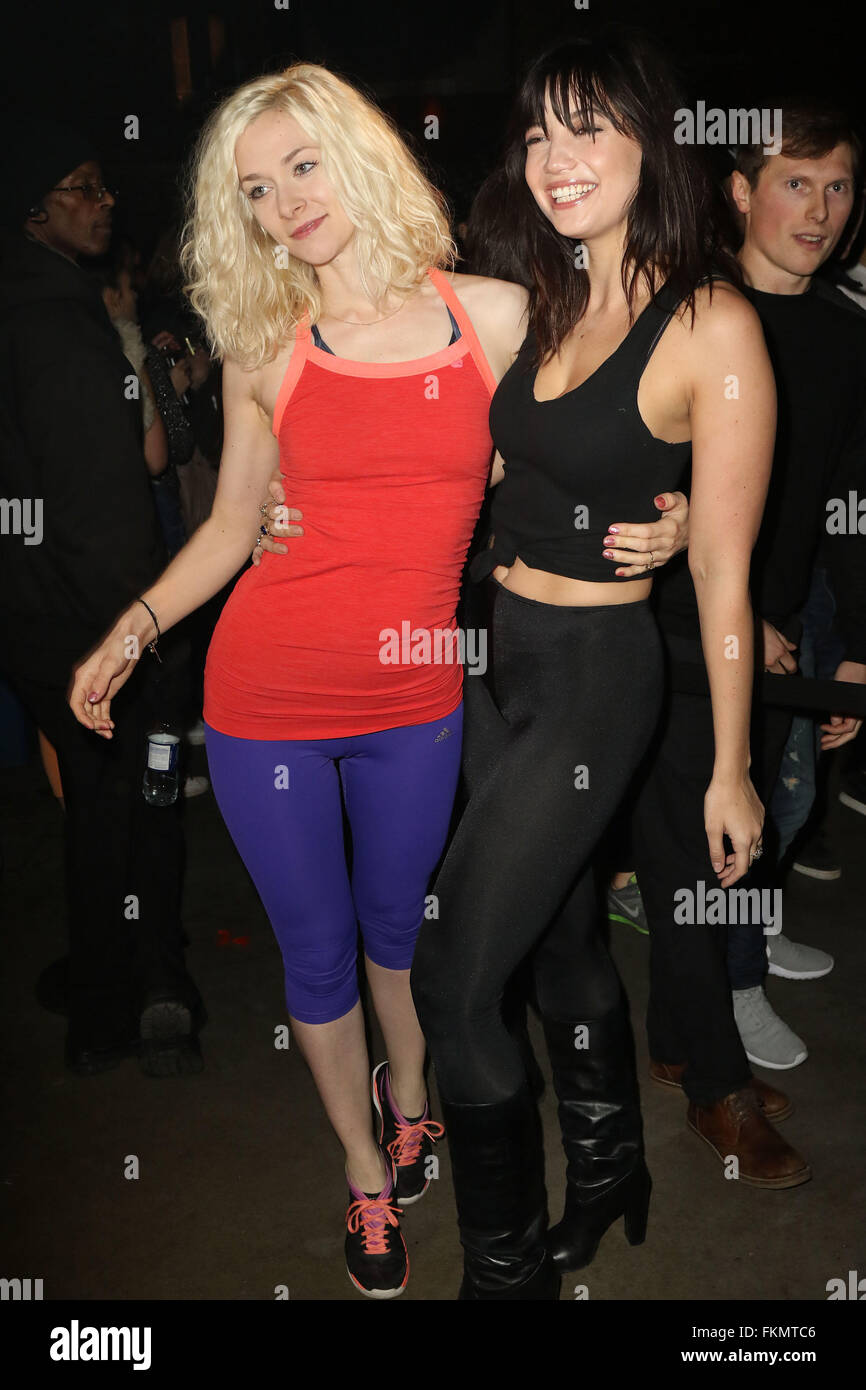 January 28, 2016 Daisy Lowe and Portia Freeman attending the Clinique Daybreaker Dance Party