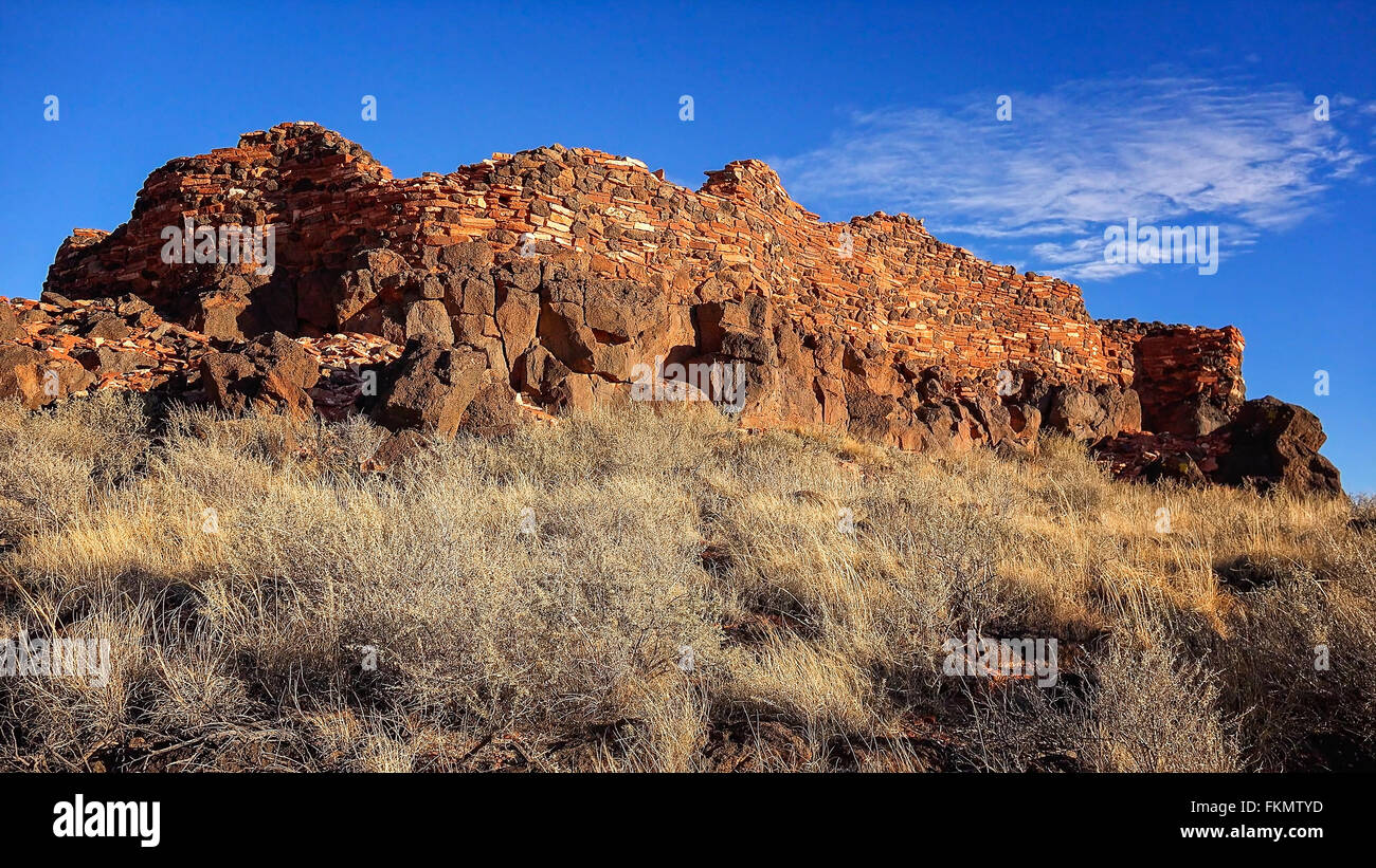 Pueblo indian ruins called Citadel Pueblo at Wupatki National Monument Stock Photo
