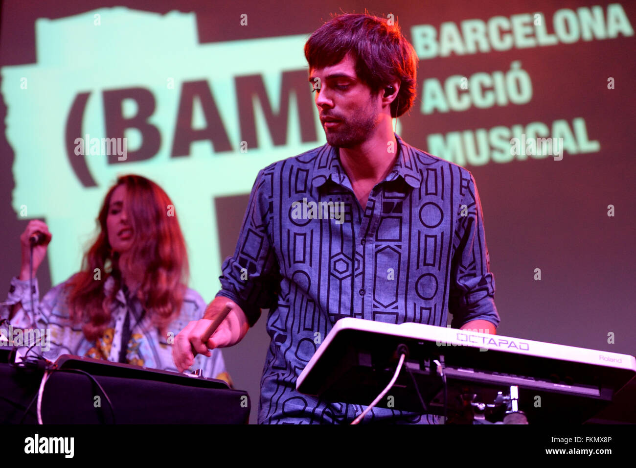 BARCELONA - SEP 19: Desert (electronic band) concert at Barcelona Accio Musical (BAM) La Merce Festival. Stock Photo