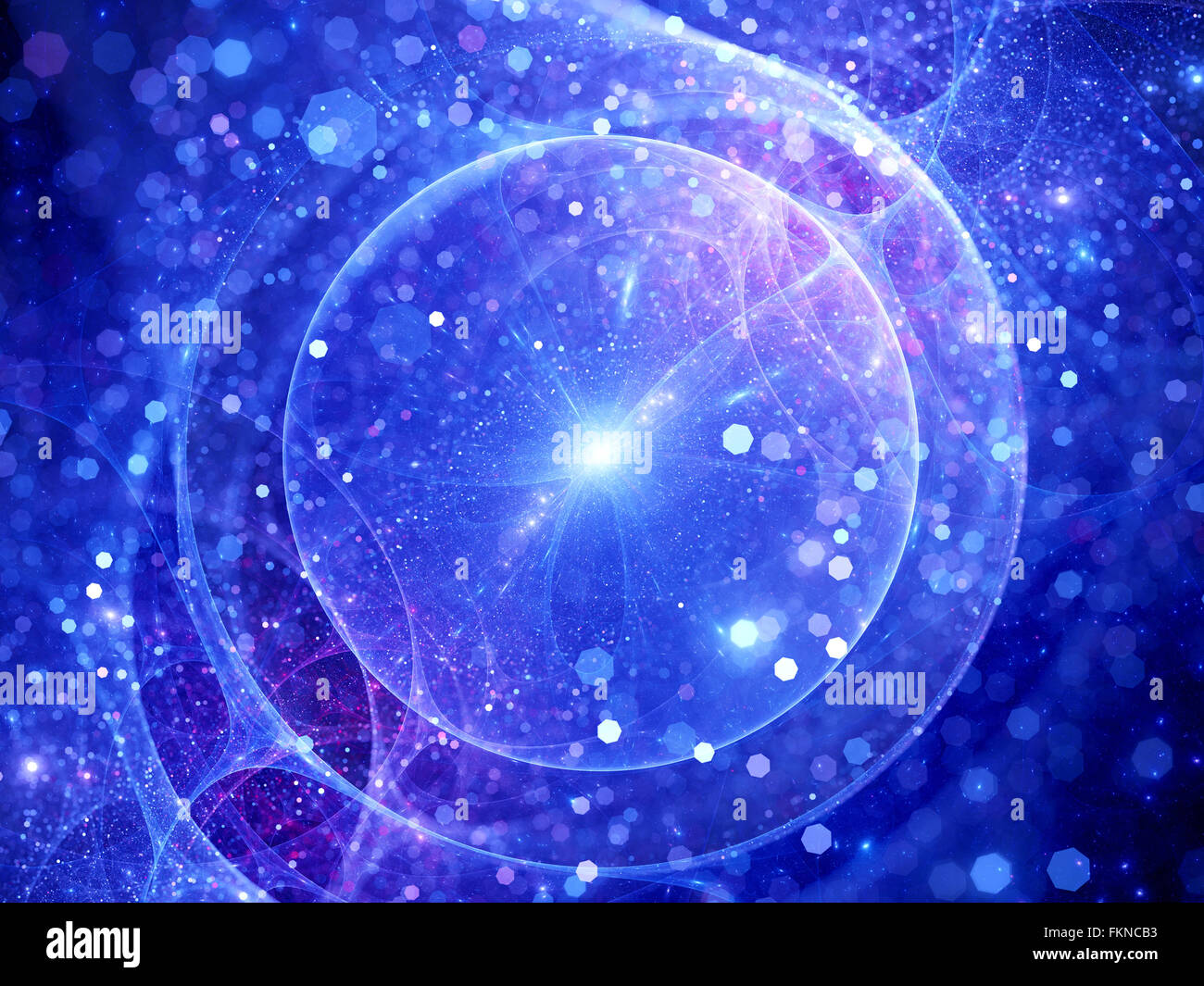 Colorful gravitational wave source with particles, computer generated abstract background Stock Photo