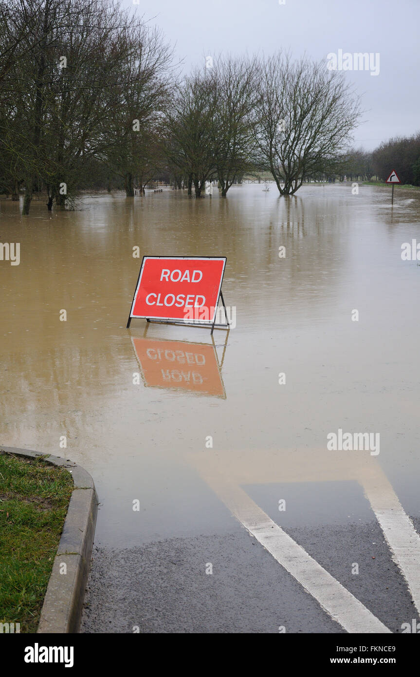 Corby Glen, UK. 9th March, 2016. The River Glen bursts it's banks