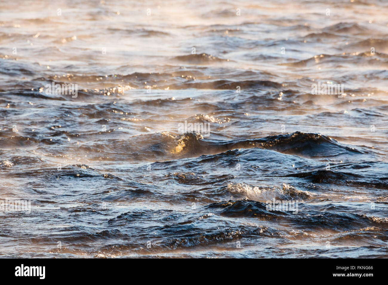 Water vapor on surface of cold water Stock Photo