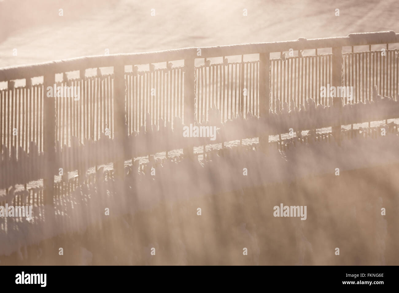 Morning Railing Shot Railing in morning fog Stock Photo - Alamy