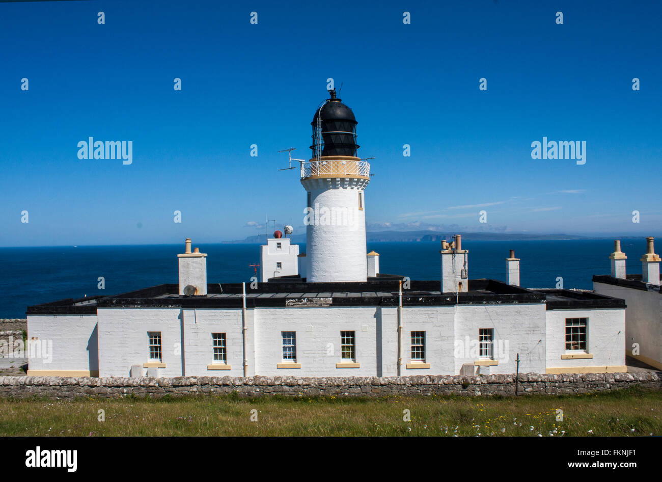Dunnet Head lighthouse, Caithness, scotland UK on a clear sunny day Stock Photo