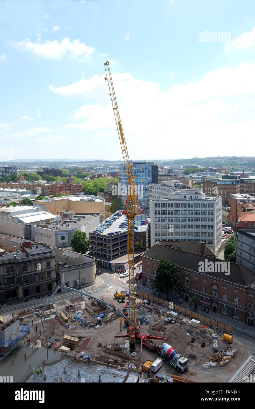 Works starting on a construction site in Central Bristol by Watkins for