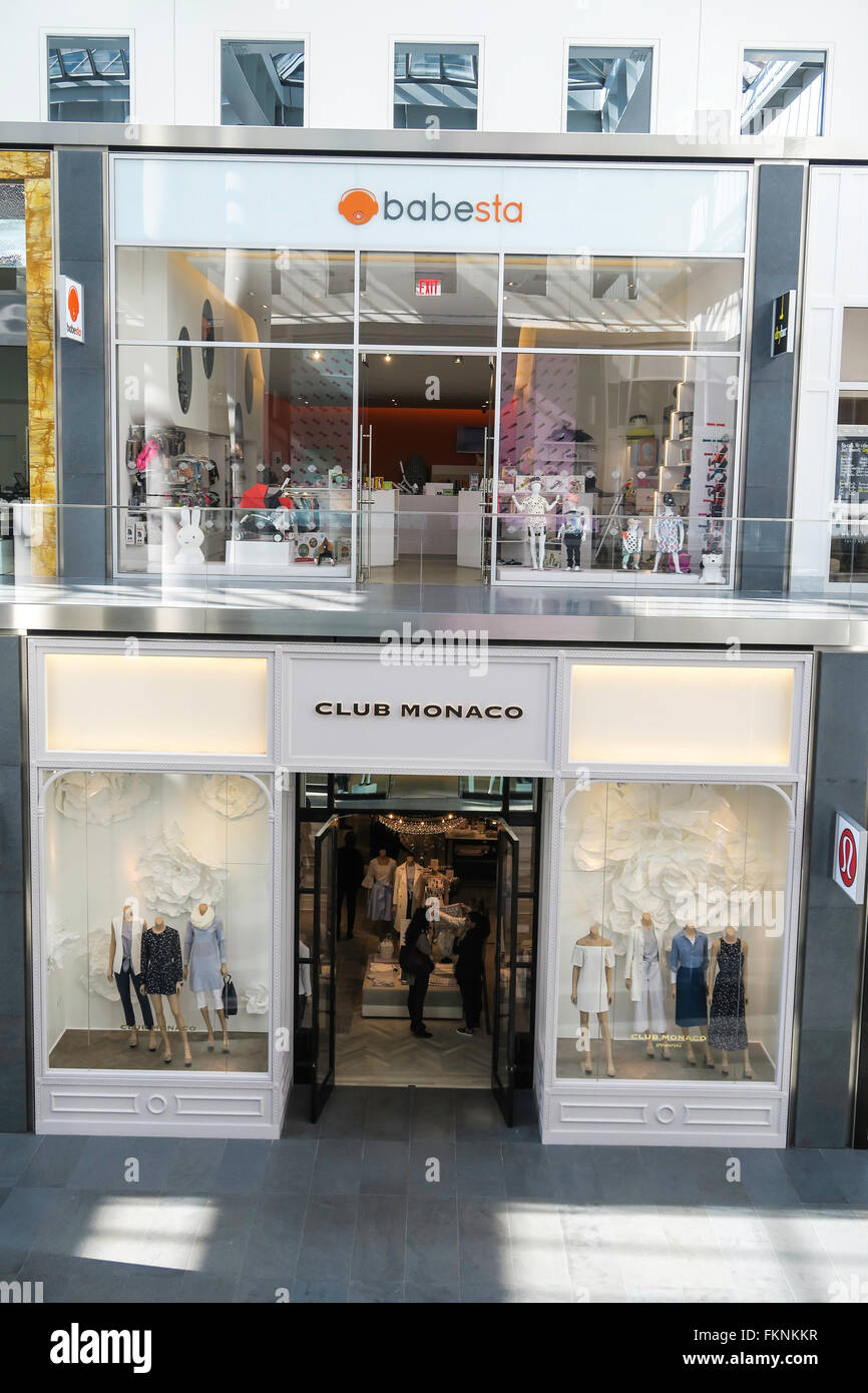 Babesta and Club Monaco Stores, Brookfield Place in Battery Park City, NYC, USA Stock Photo