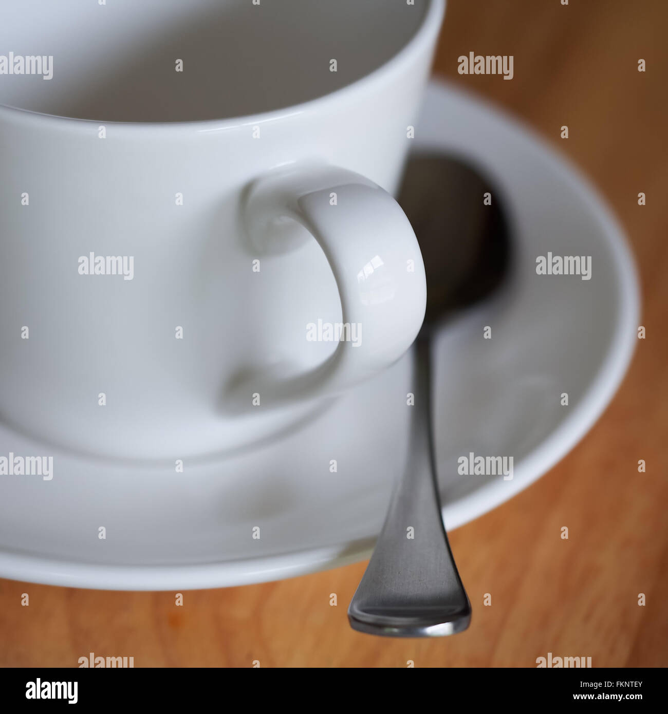 Cup Saucer Spoon Stock Photo Alamy