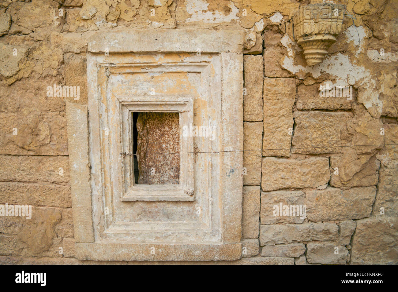 An India classic window in Golden fort of Jaisalmer. Stock Photo