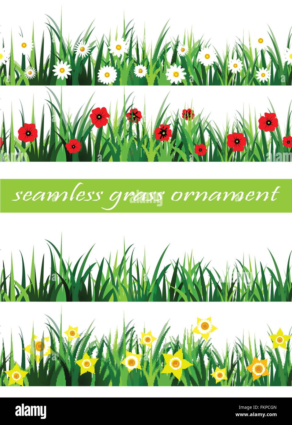 Big Green Grass seamless set Stock Vector Image & Art - Alamy
