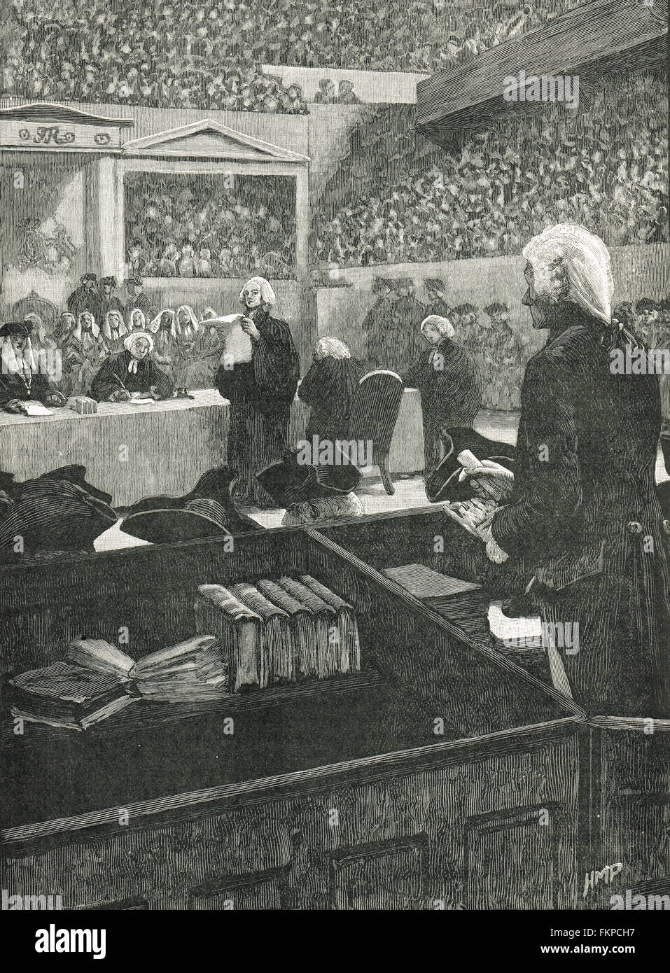 Trial of Warren Hastings in the British Parliament 1788-1795 Stock Photo