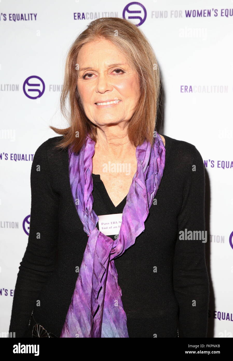 The Fund for Women’s Equality & The ERA Coalition Present “A Night of Comedy with Jane Fonda” Held at Carolines on Broadway  Featuring: Gloria Steinem Where: New York, New York, United States When: 07 Feb 2016 Stock Photo