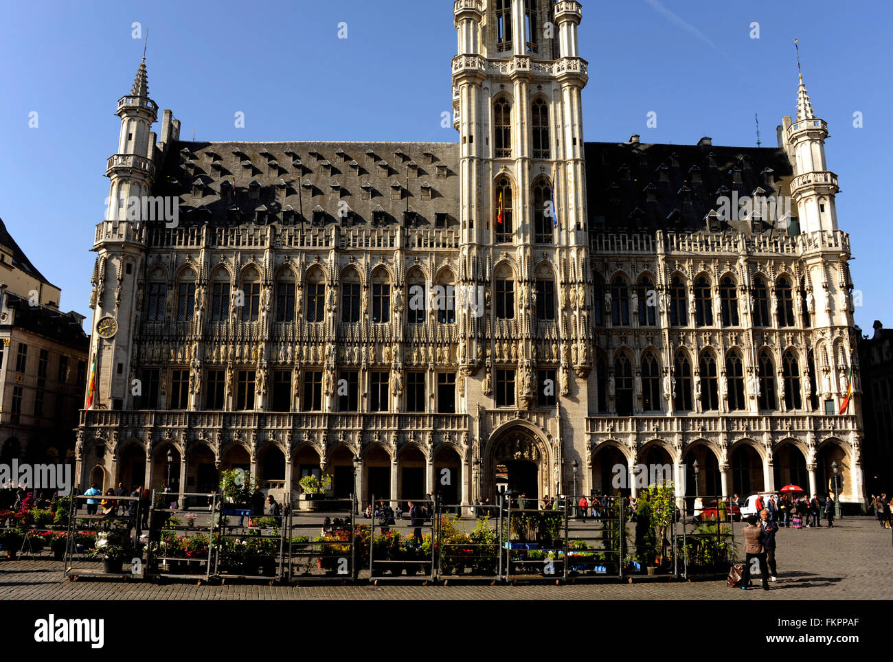GrandPlace,Town Hall,flower market,Brussels,Belgium Stock Photo Alamy