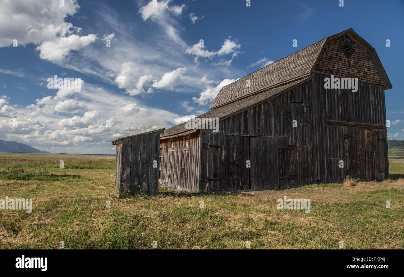 Wyoming Barn and Out House Stock Photo