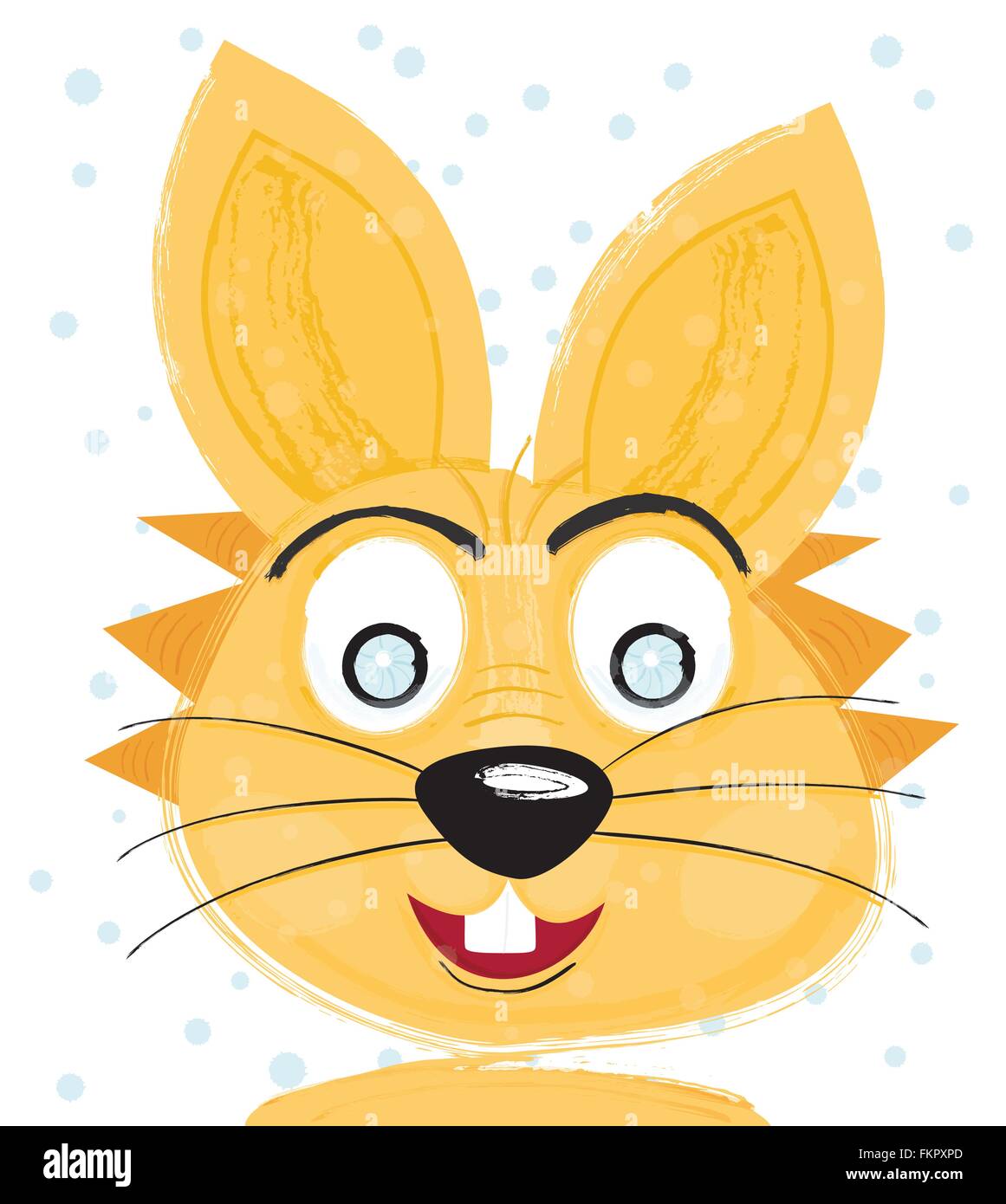 Easter Bunny Isolated on White Background. Vector Illustration. Happy Easter Card with Smiling Rabbit Head Stock Vector