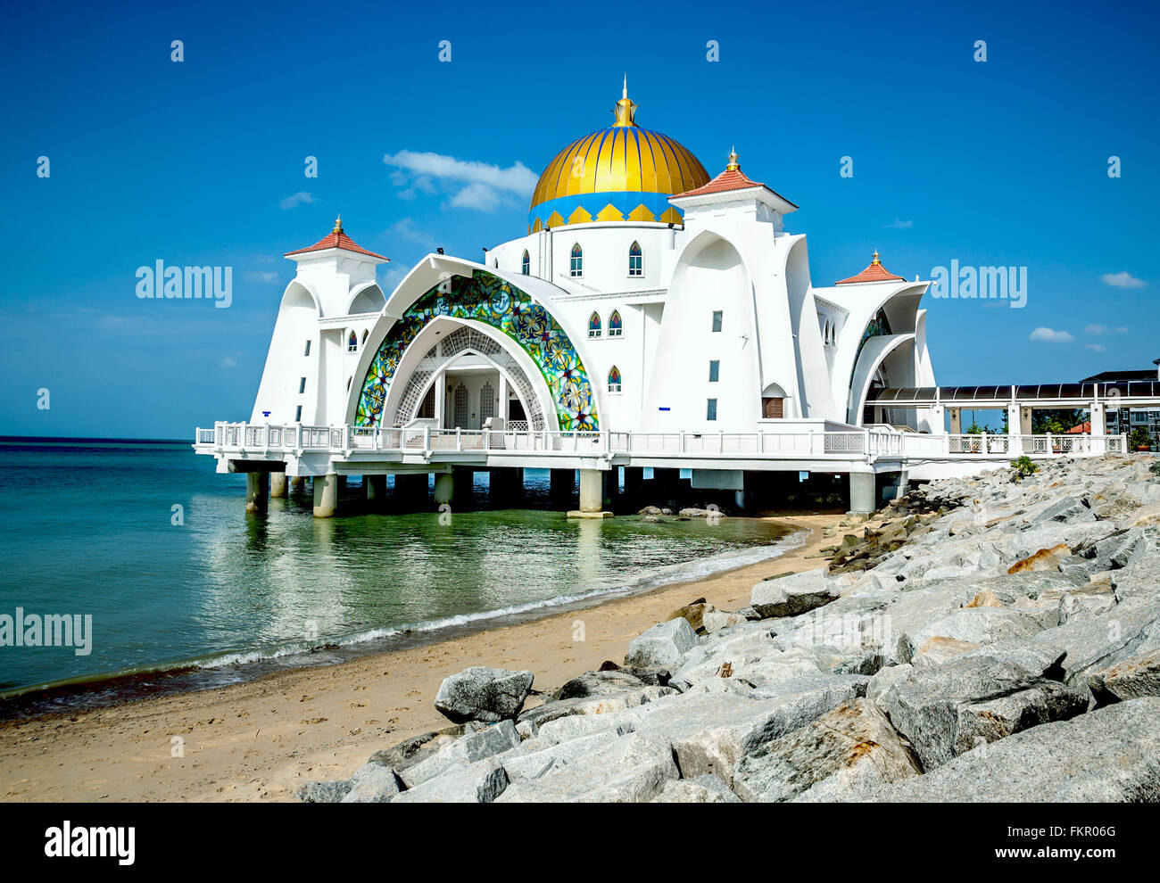Malaysia Malacca also spelt Melaka The Malacca Straits Mosque  Adrian Baker Stock Photo