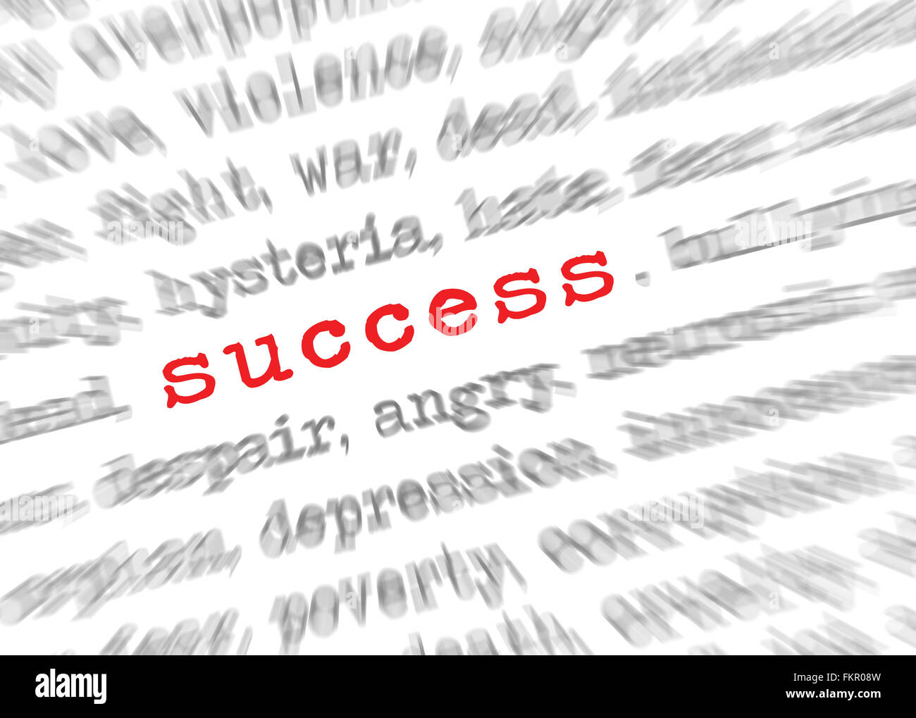 Blured text zoom effect with focus on success Stock Photo Alamy