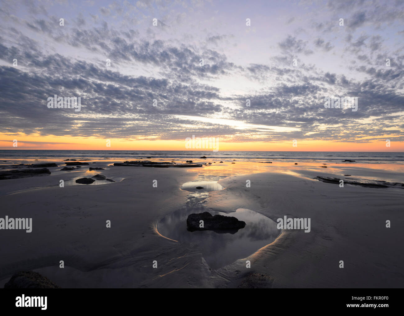 Sunset, Cable Beach, Broome, Kimberley Region, Western Australia, WA, Australia Stock Photo