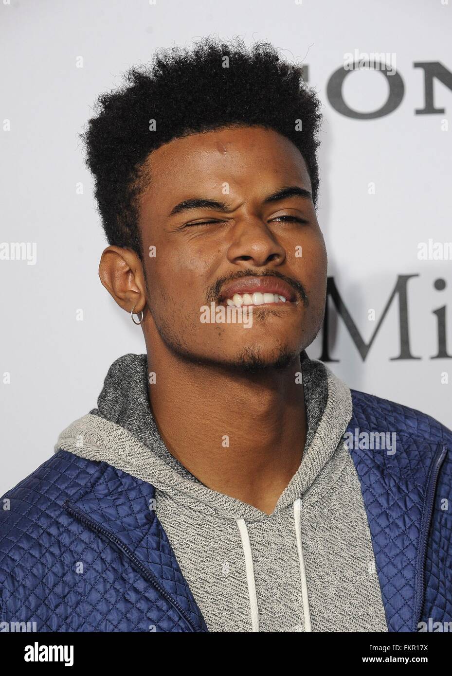 Los Angeles, CA, USA. 9th Mar, 2016. Trevor Jackson at arrivals for  MIRACLES FROM HEAVEN Premiere,