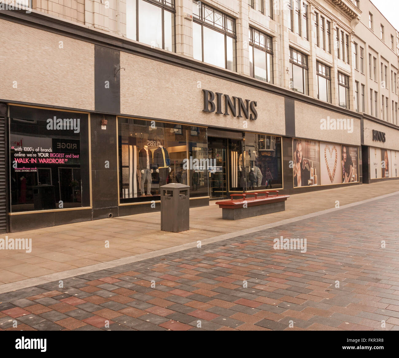 A view of the Binns department store in High Row,Darlington in north east England Stock Photo