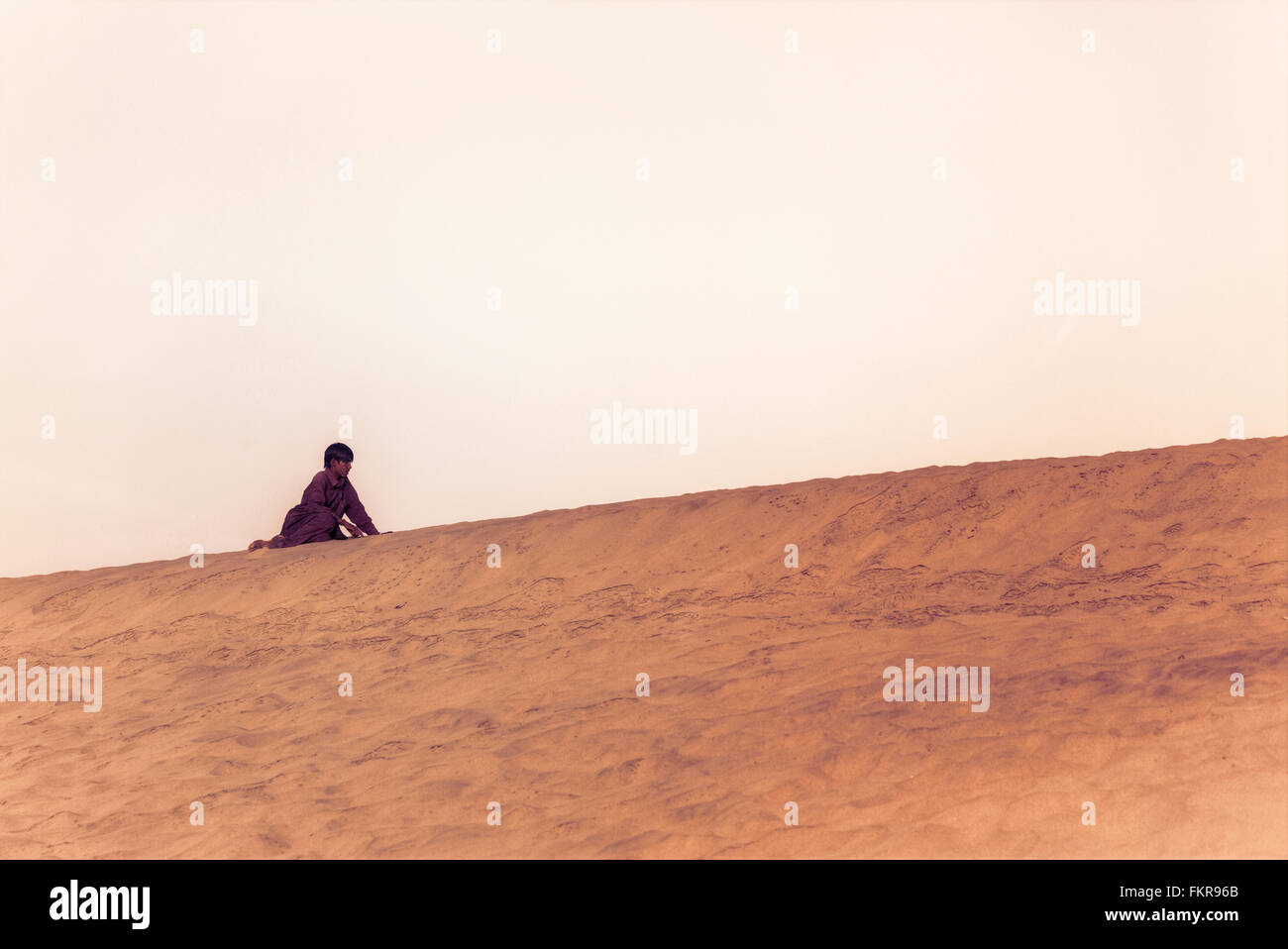 Nomadic boy in the Thar desert, Rajasthan, India Stock Photo