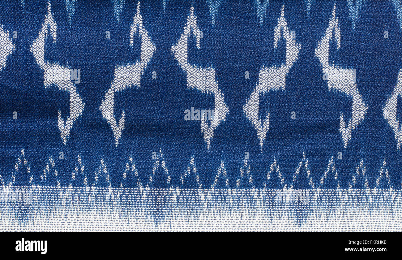 The fabric is indigo dye background,Local fabric in Thailand Stock