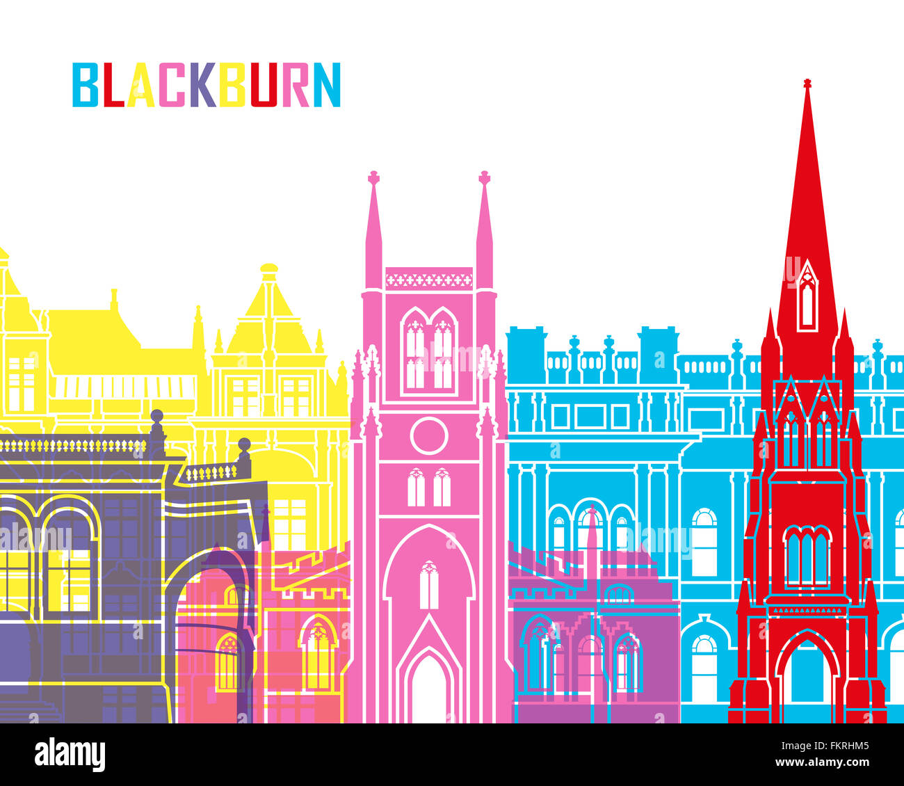 Blackburn skyline pop in editable vector file Stock Photo