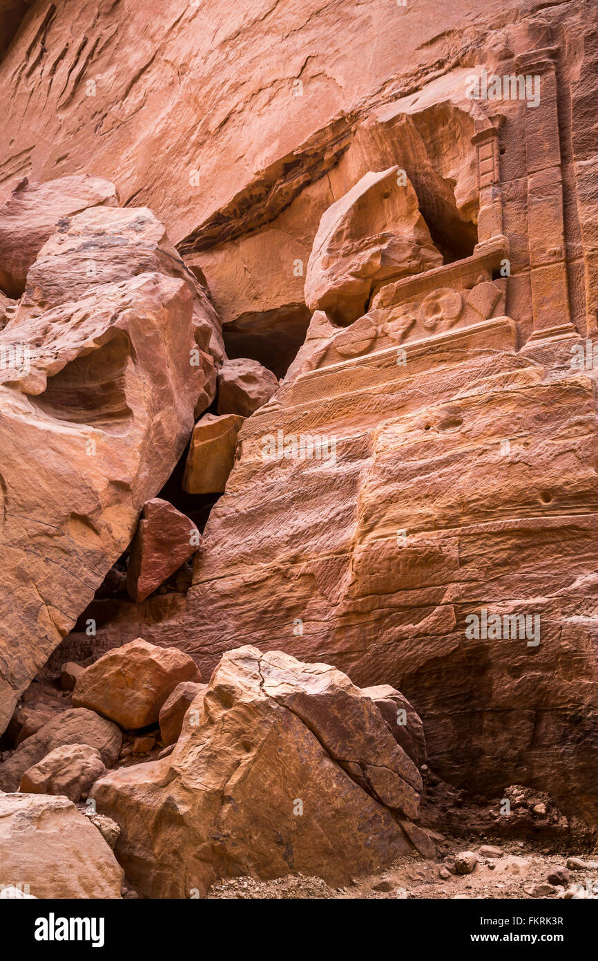 Rock piles in Petra, Hashemite Kingdom of Jordan. Stock Photo