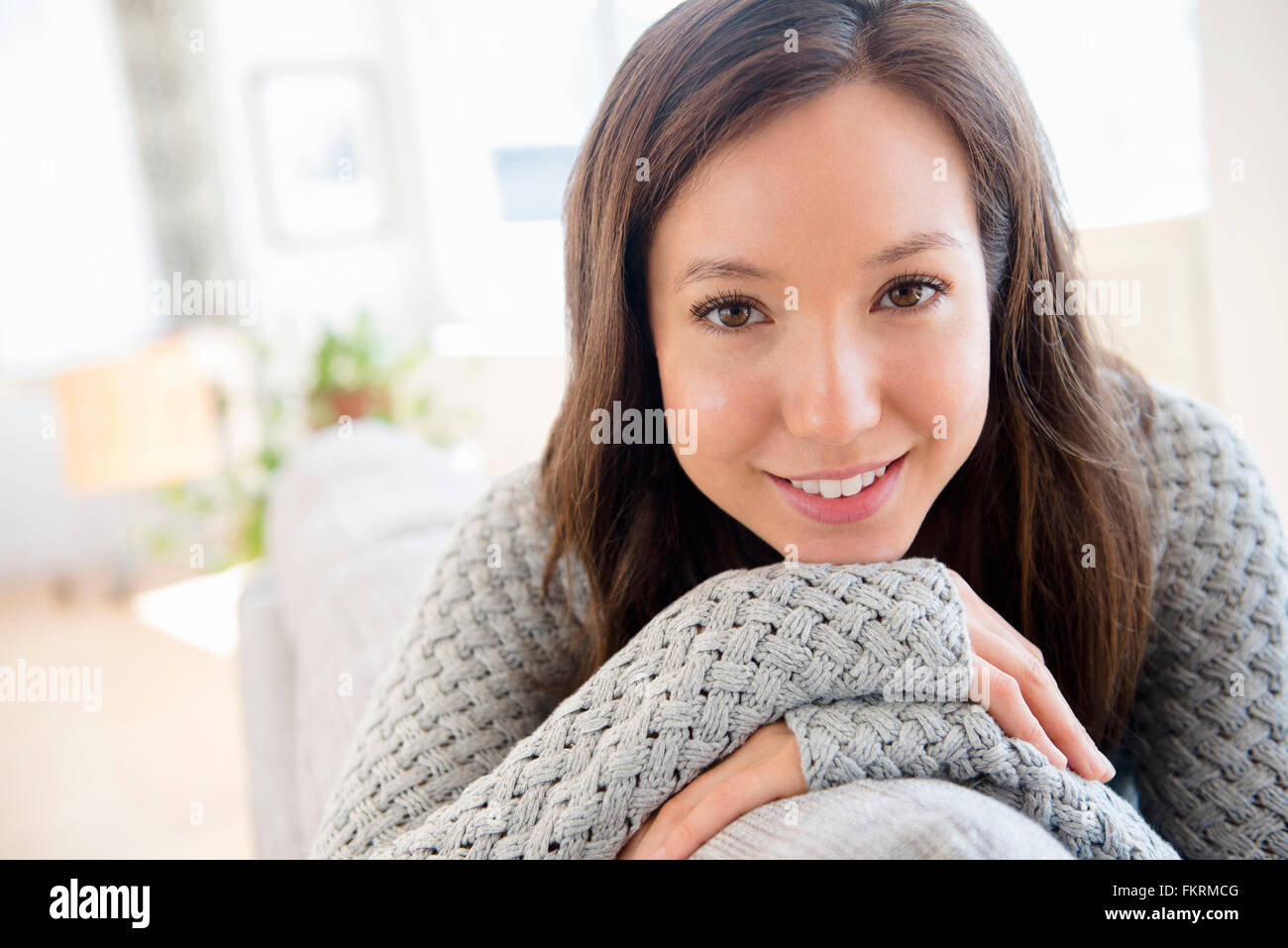 Mixed race woman smiling hi-res stock photography and images - Alamy