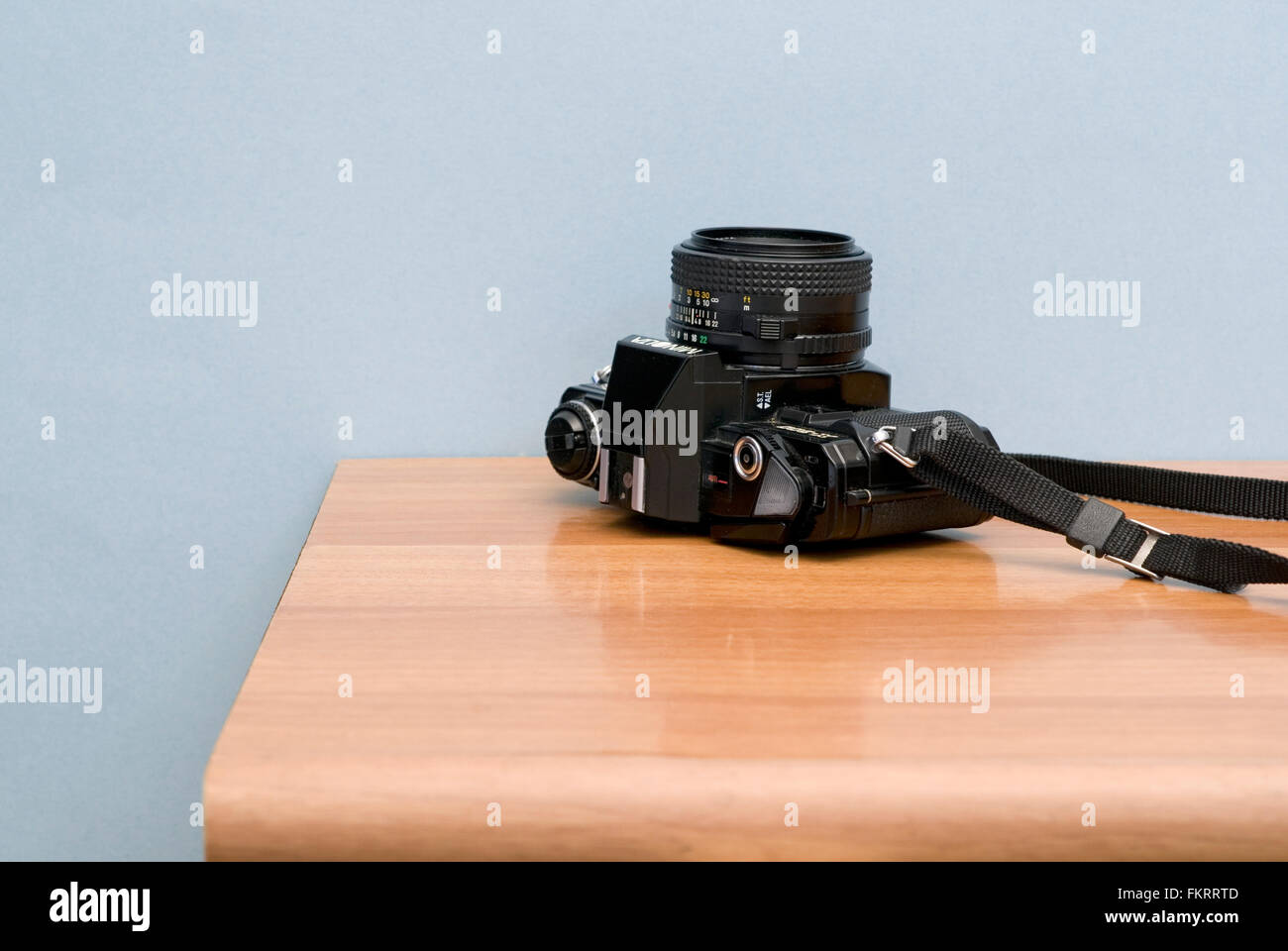 analog camera on shelf Stock Photo