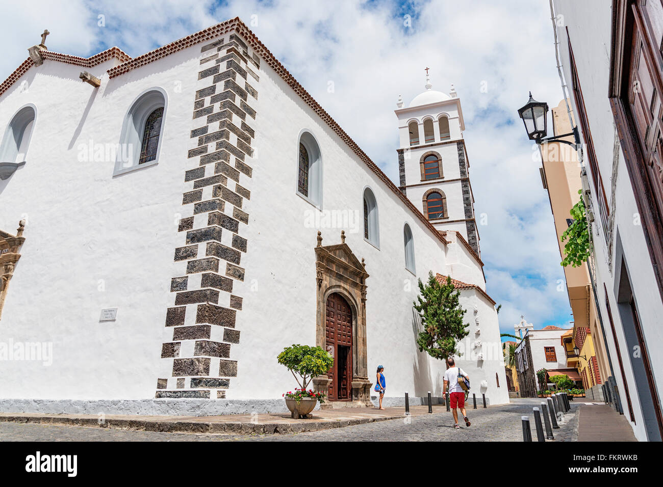 Garachico church. Garachico is a small picturesque town in the north coast of Tenerife island. Stock Photo
