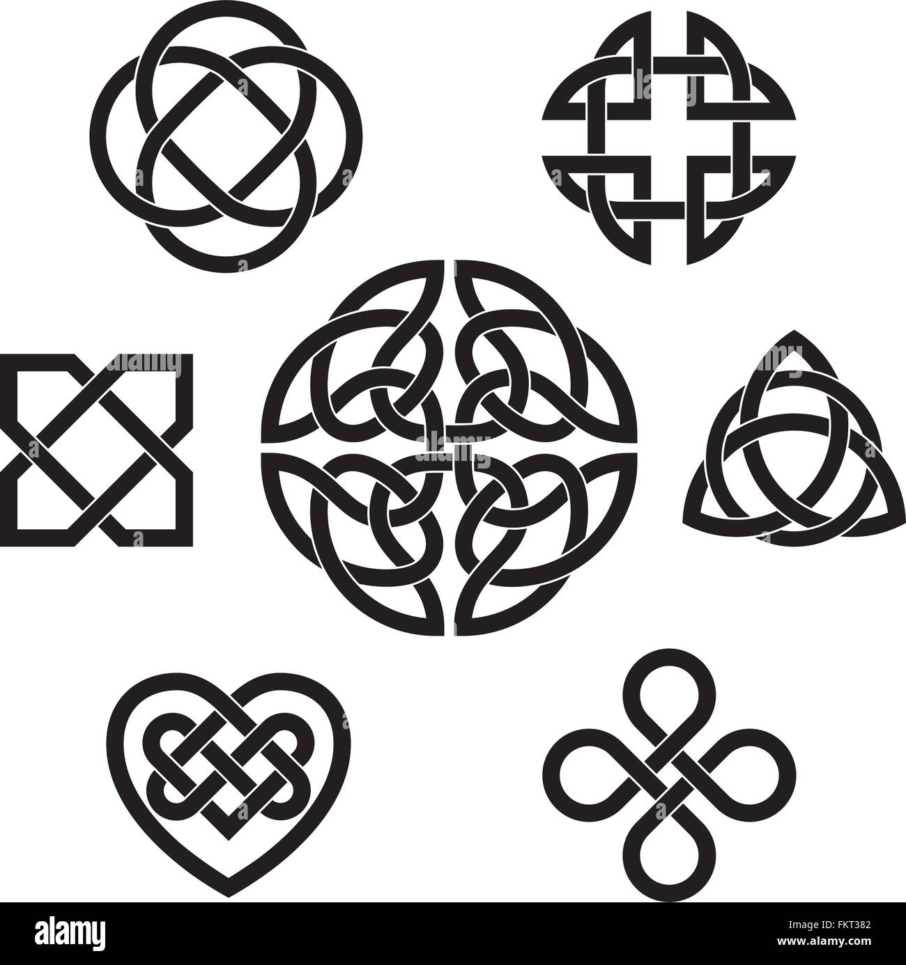 Set of seven traditional celtic infinity knot vector elements Stock Vector  Image & Art - Alamy