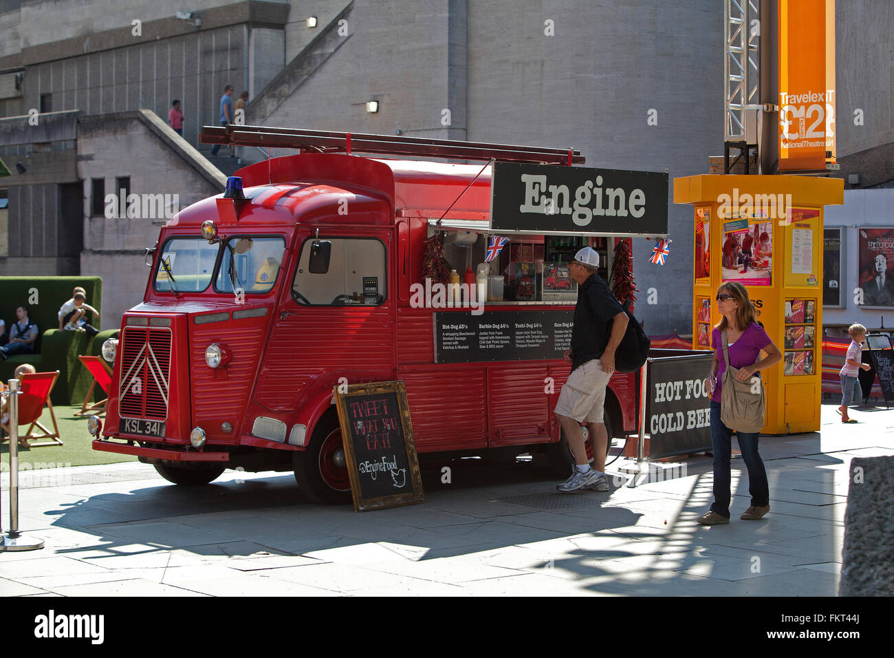 London street food vans: Engine,1959 Citroen H fire engine van converted  into mobile food stall Stock Photo - Alamy