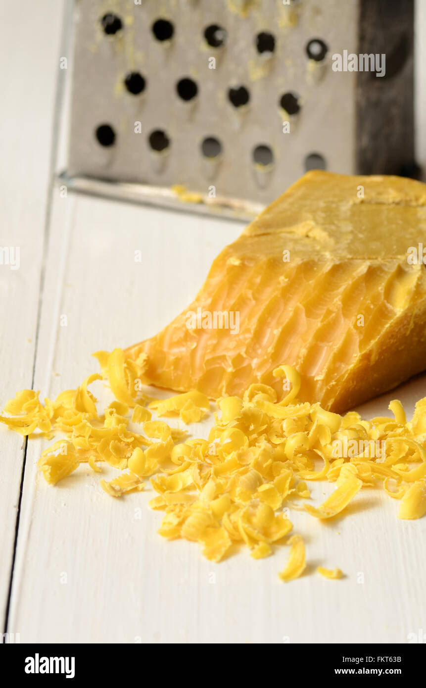 Beeswax, natural wax produced by honey bees Stock Photo Alamy