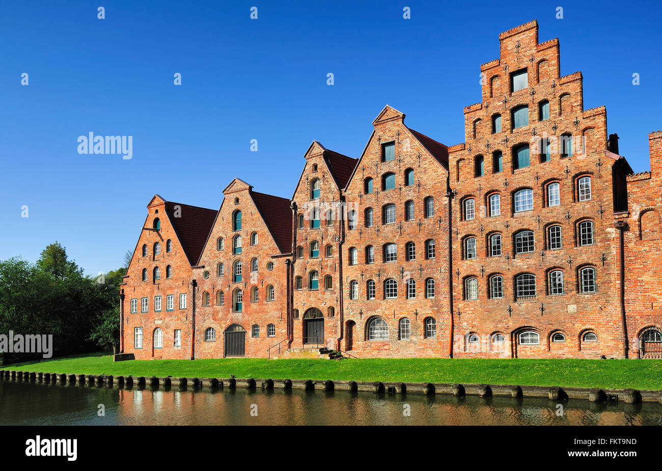 The Salzspeicher (salt storehouses), historic brick buildings, built in the 16th-18th century, Lubeck, Germany. Stock Photo