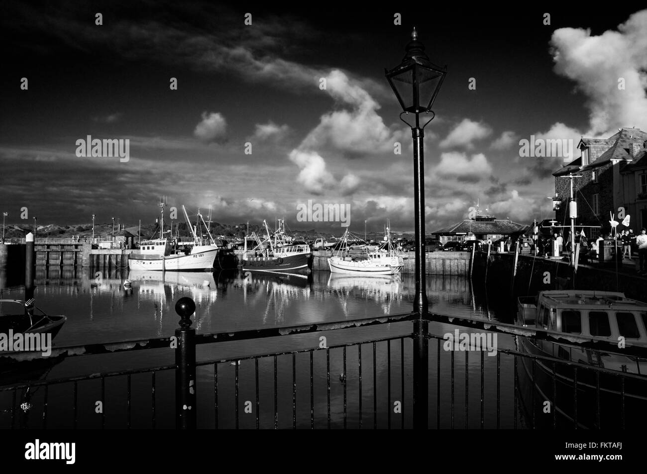 Fishing boats in harbour, Padstow, Cornwall, UK Stock Photo